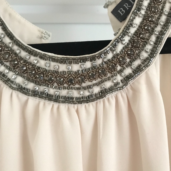 Beaded Neckline Sleeveless Blouse - Picture 2 of 3